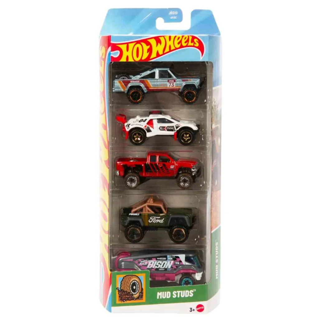Hot Wheels: Mud Studs járművek 5db-os kisautó szett - Mattel
