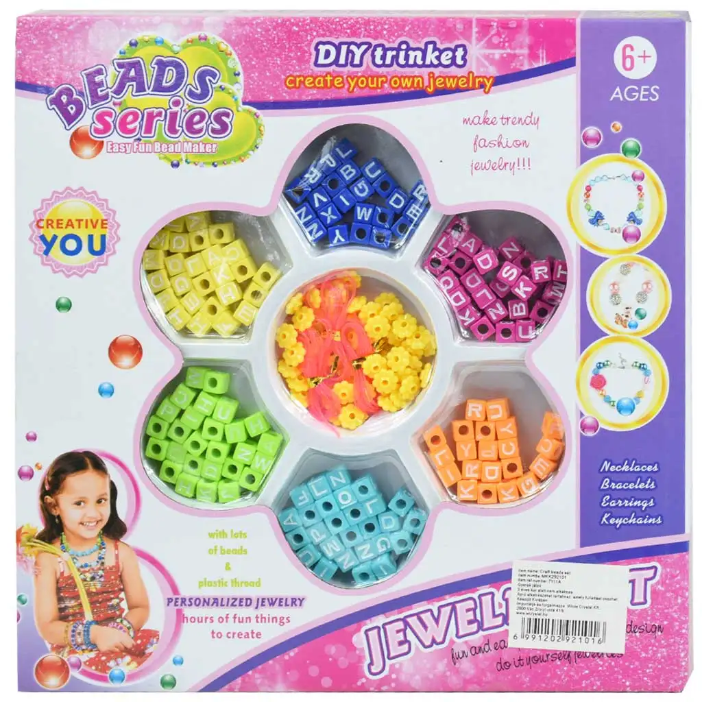 Beads Series: Ékszerkészítő szett 100+ színes betűs gyönggyel