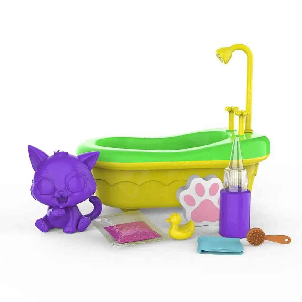 Washy Friends: Color Reveal Pancsoló cicusok káddal és kiegészítőkkel - Pinki kép 2