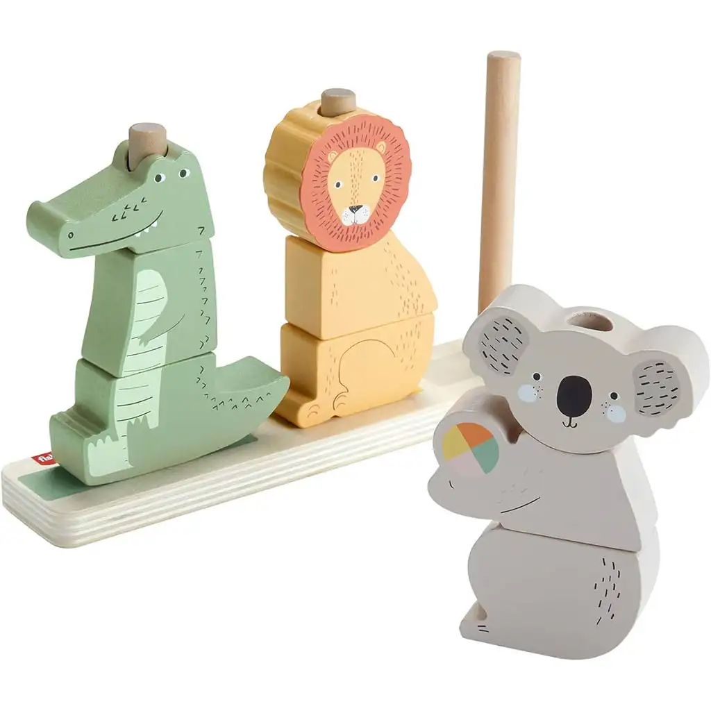 Fisher-Price: Wood Fa állatos rakosgató - Mattel kép 2