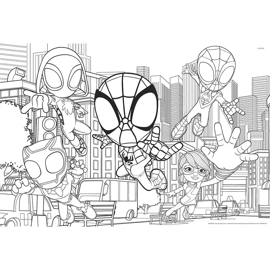 Marvel Spidey 2 az 1-ben maxi 2x24db-os puzzle és színező 50x35cm - Lisciani kép 2