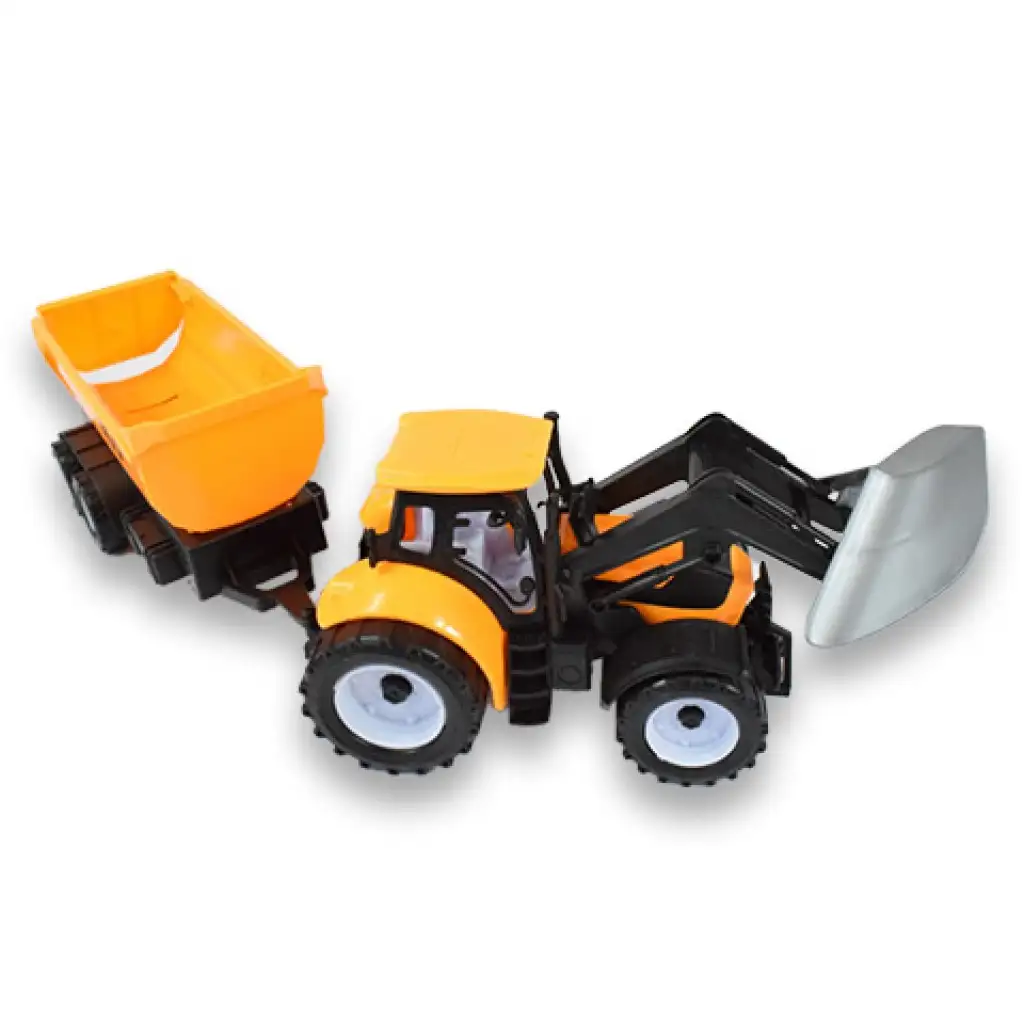 Engineering Truck: Kotró traktor munkagép utánfutóval 45cm kép 4