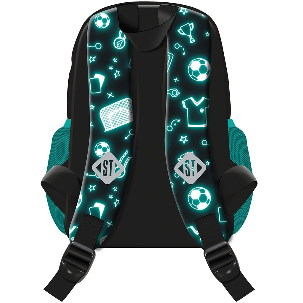 St.Right Neon football focis iskolatáska, hátizsák BP70 32x22x11,5cm kép 2