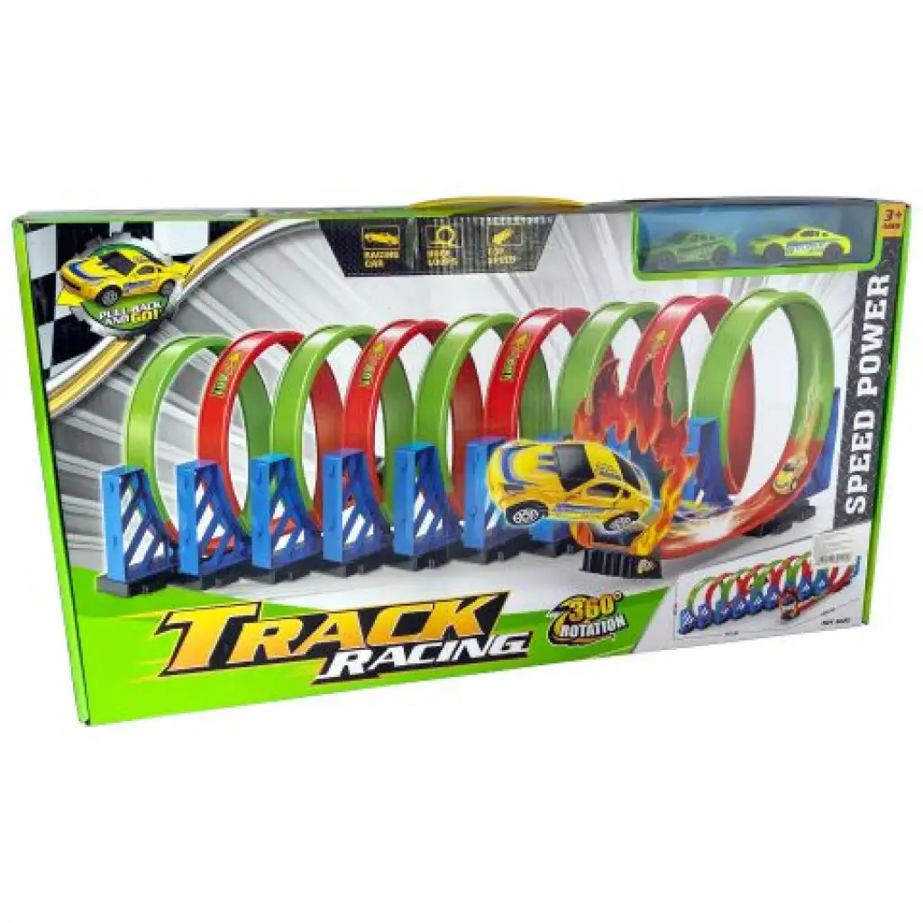 Track Racing 360°-os szuper hurok versenypálya 2db kisautóval kép 2
