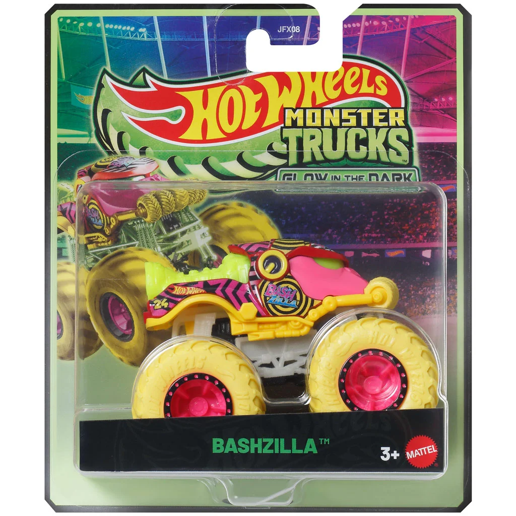 Hot Wheels Monster Trucks: Bashzilla sötétben világító kisautó 1/64 – Mattel