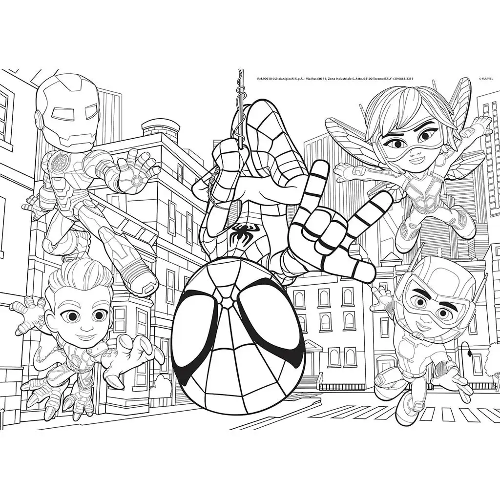 Marvel Spidey 2 az 1-ben 48db-os puzzle és színező 35x25cm - Lisciani kép 2