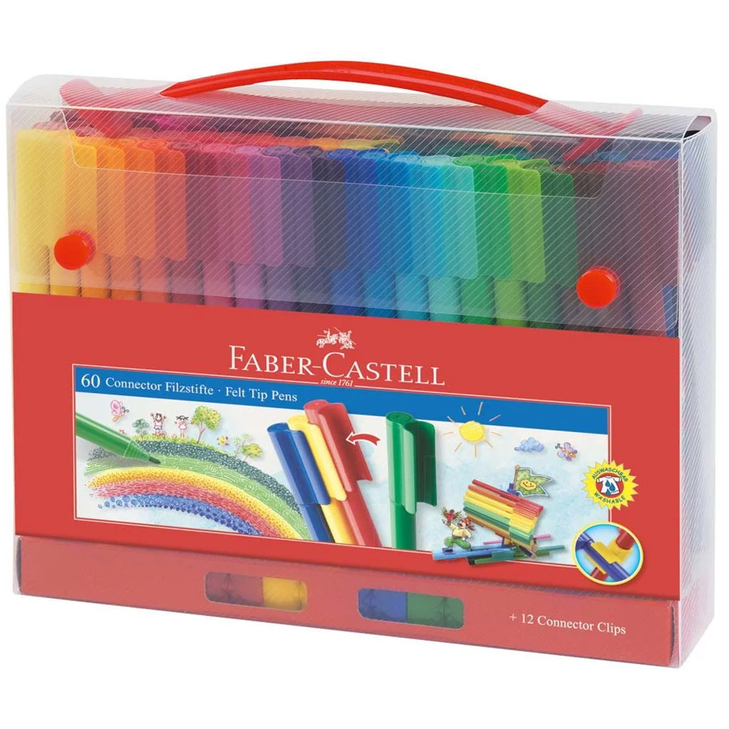 Faber-Castell: Connector Filctoll Készlet – 60 db-os szett praktikus tárolóban