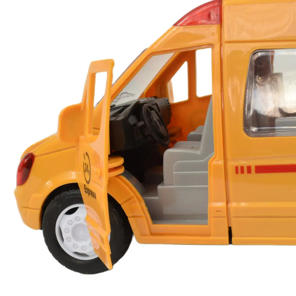 Special Car: Sárga express futárautó fénnyel és hanggal, lendkerekes funkcióval24cm kép 2