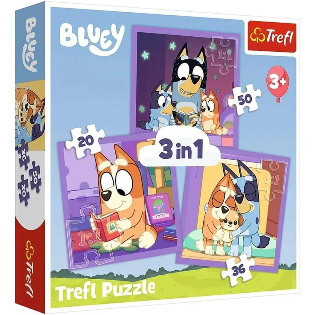 Bluey 3 az 1-ben 20-36-50db-os puzzle - Trefl