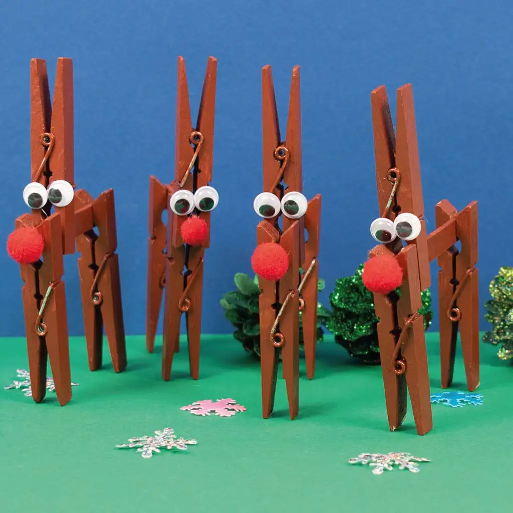 PlayBox: Natúr fa dekorációs csipeszek 74mm 24db-os csomag kép 2