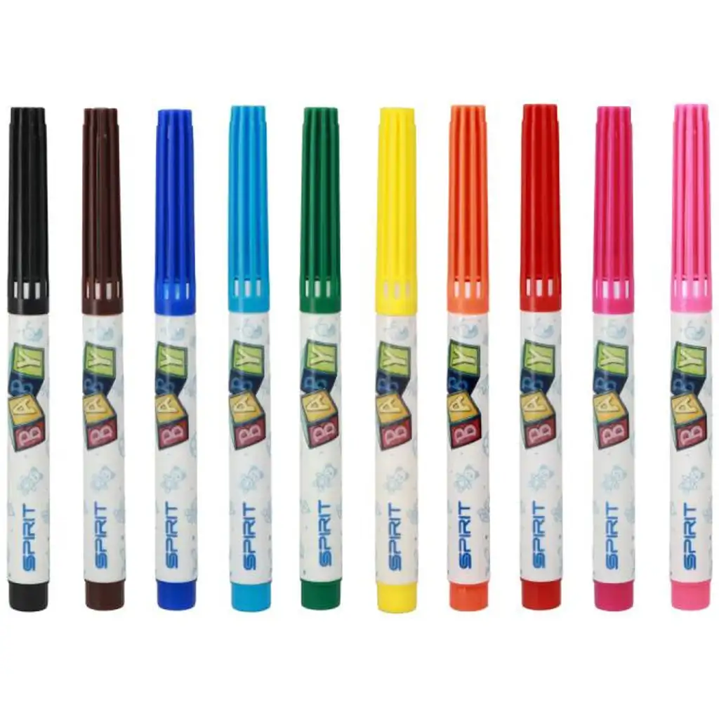 Spirit: Színes bébi 10db-os kimosható filctoll szett kép 2