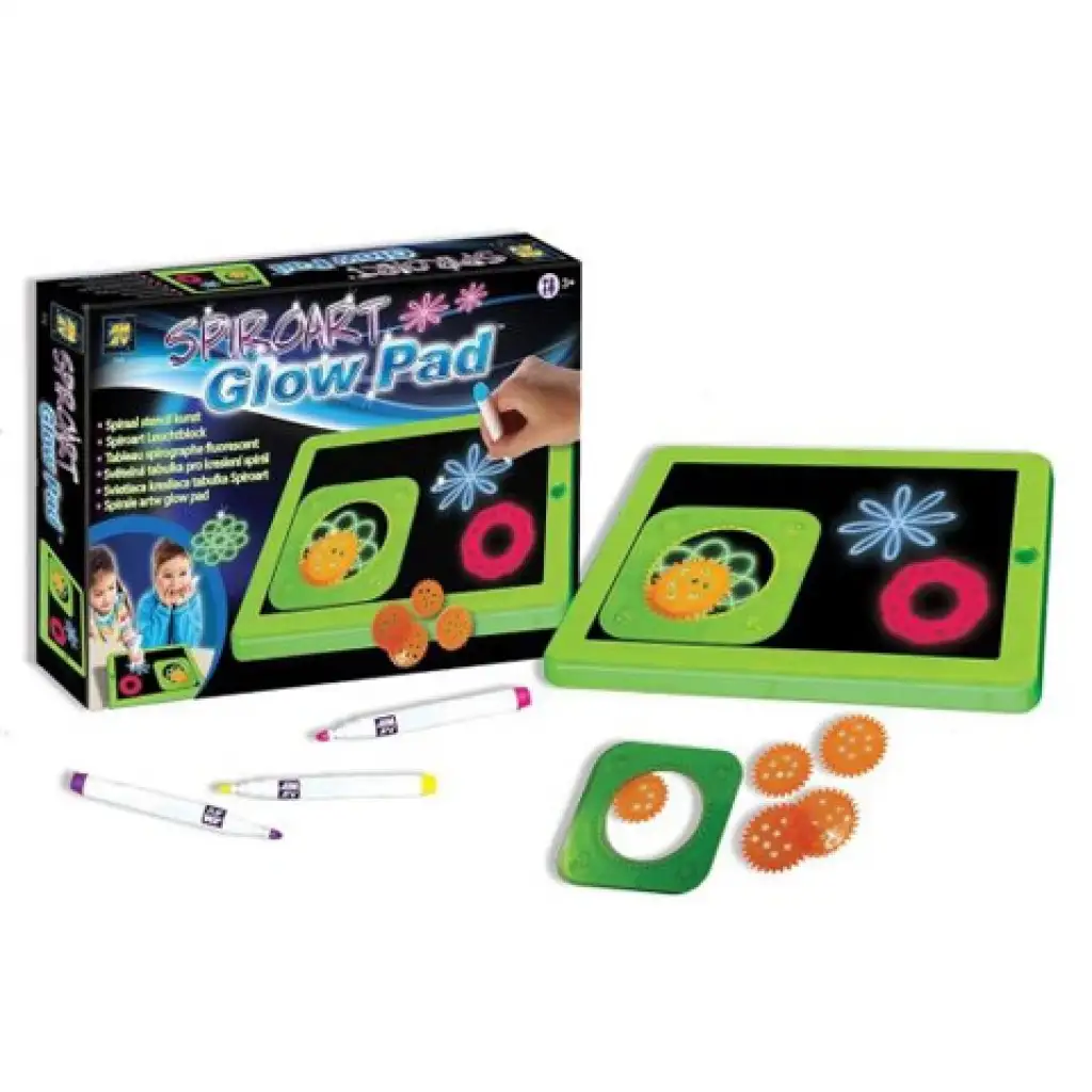 Spirálok neon világító rajztábla filctollakkal kép 2