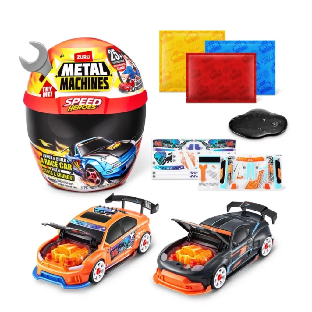 Metal Machines Speed Heroes meglepetés játékszett bukósisakban kép 4