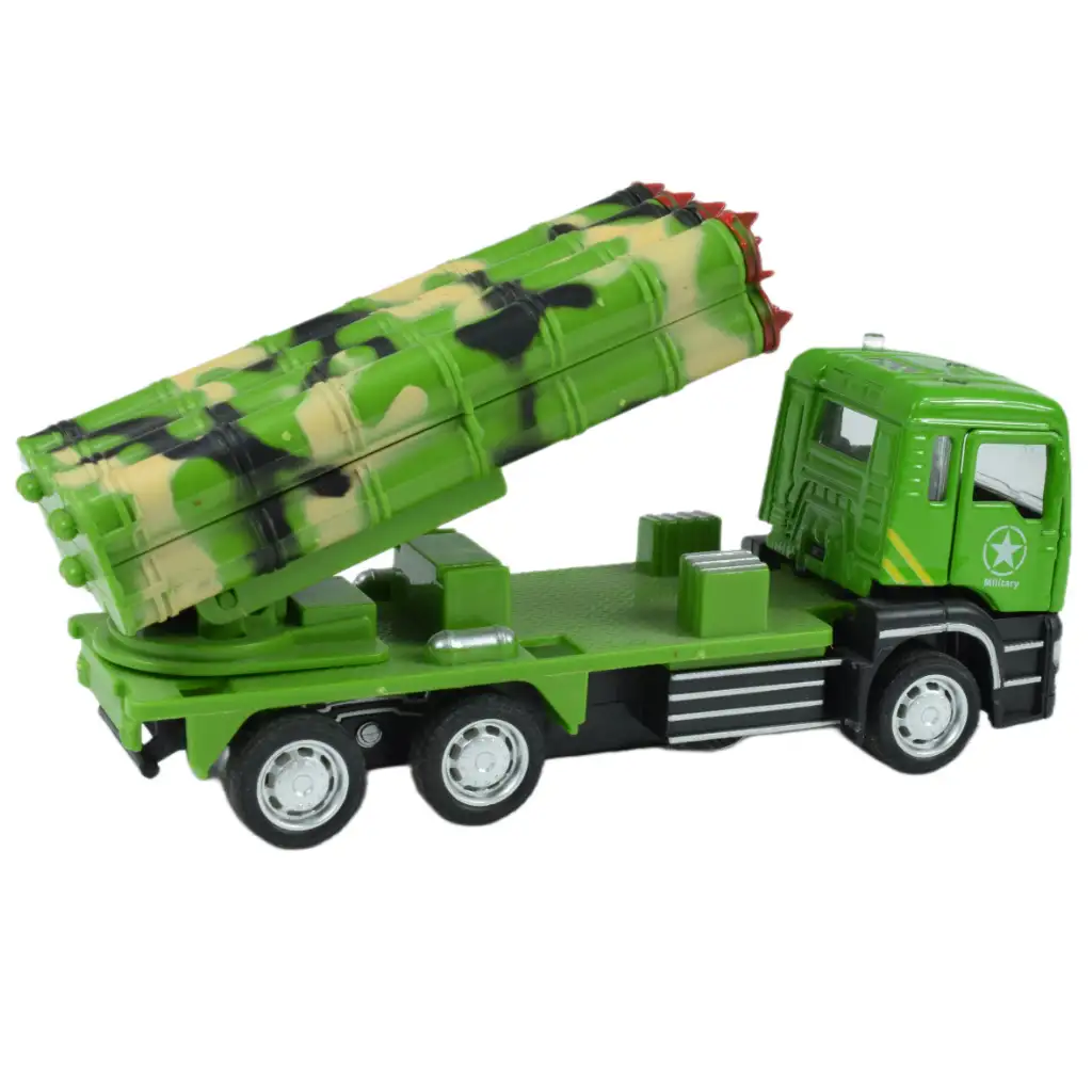 Military Truck: Hátrahúzós katonai teherautó rakétával kétféle változatban 14cm kép 7