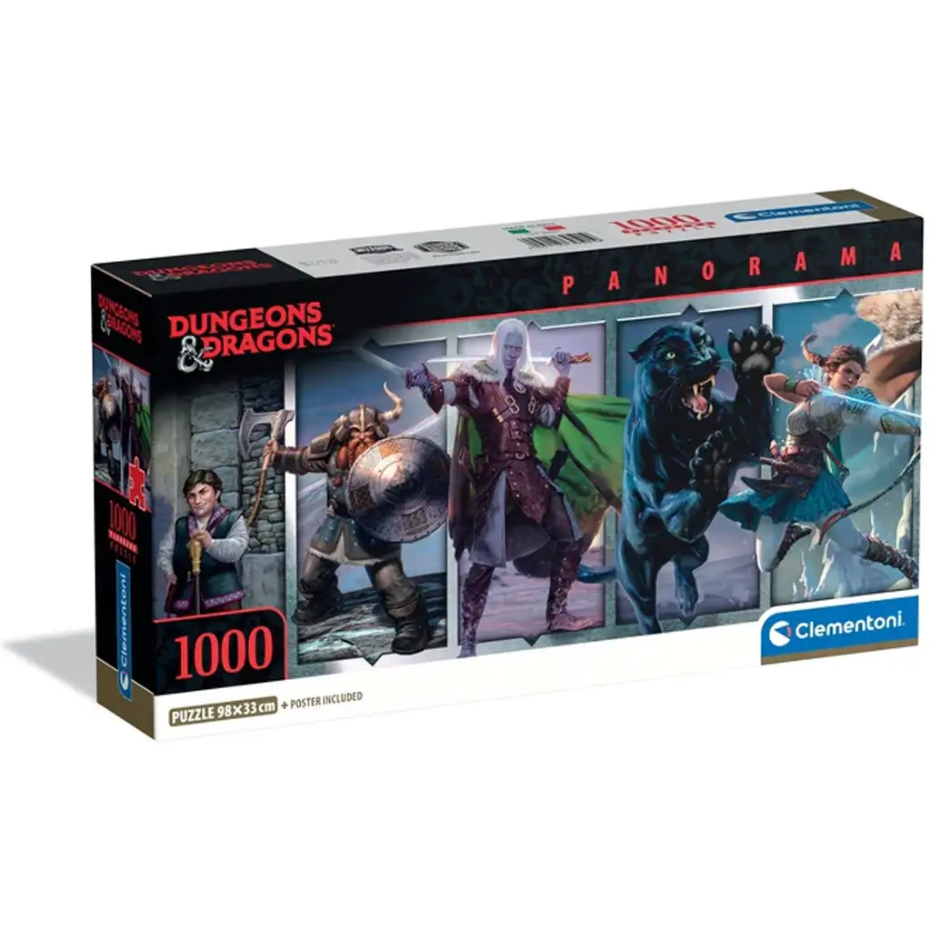 Dungeons & Dragons 1000 db-os panoráma puzzle poszterrel - Clementoni
