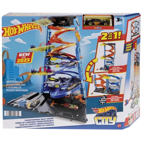 Hot Wheels City: 2 az 1-ben versenytorony játékszett - Mattel
