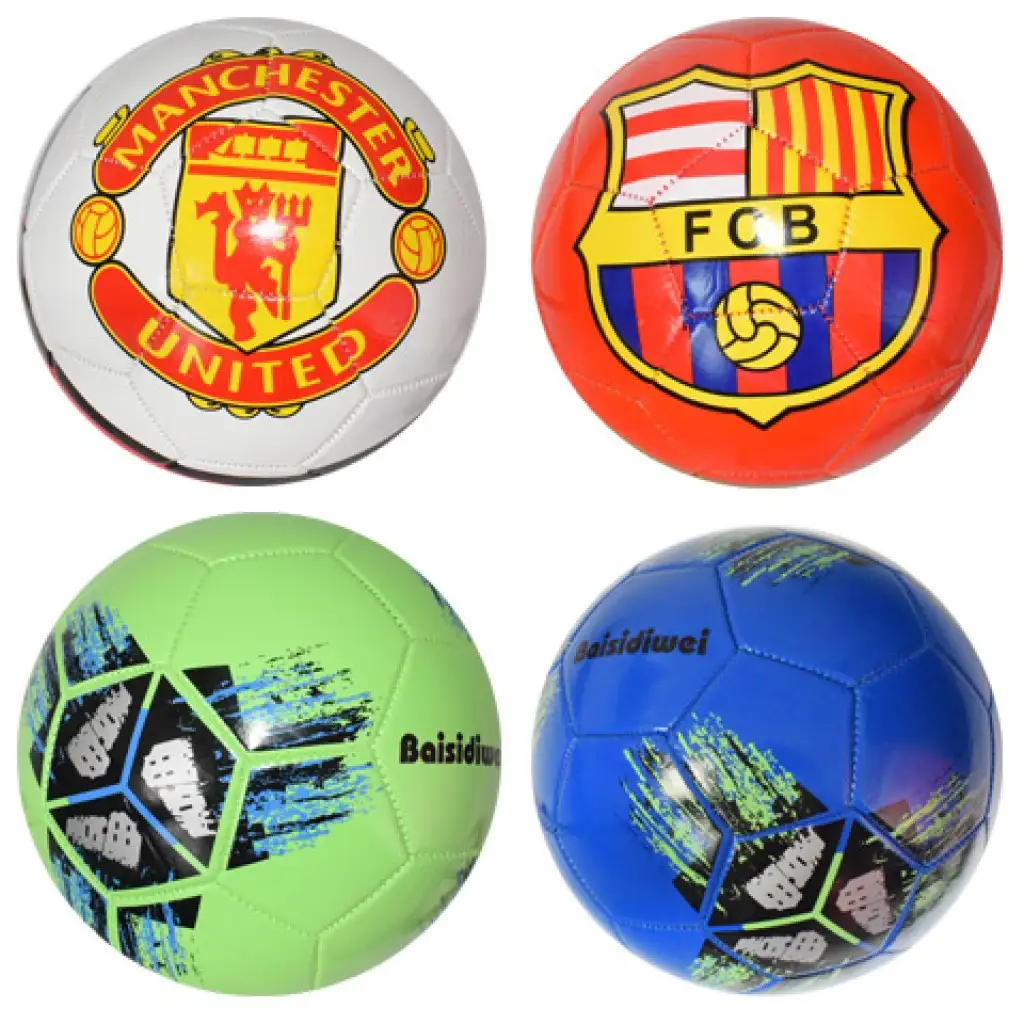 Műbőr focilabda színes kereszt mintával 23cm kép 5