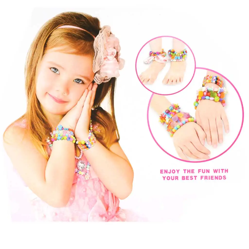 Creative StringBeads: Ékszerkészítő gyöngy szett 200+ színes gyöngyökkel és unikornis medállal kép 2