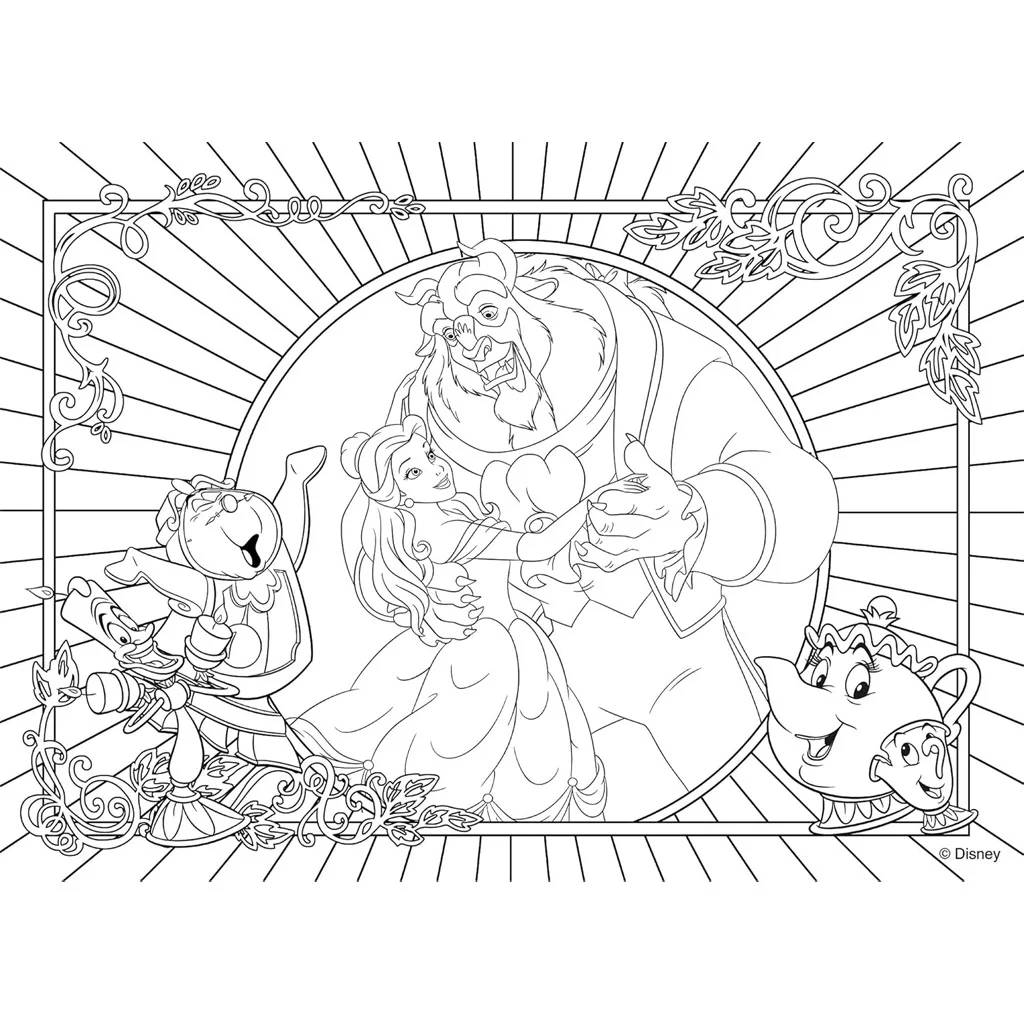 A szépség és a szörnyeteg 2 az 1-ben 108db-os puzzle és színező 50x35cm - Lisciani kép 3