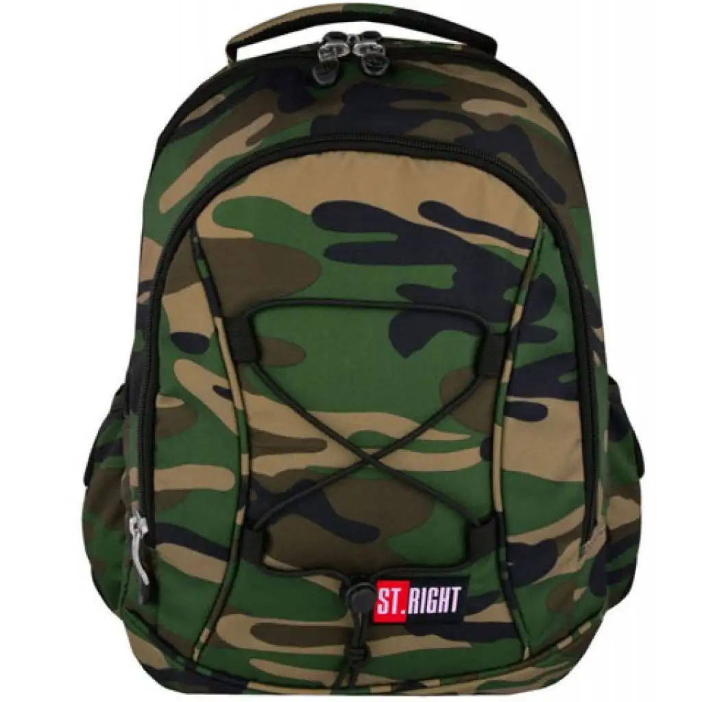 St.Right Moro terepmintás kétrekeszes iskolatáska, hátizsák
