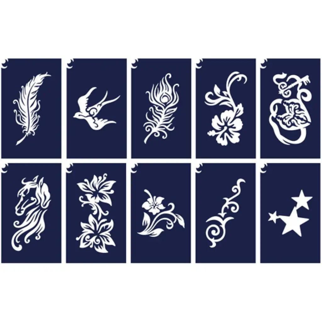 Női 1 csillámtetoválás sablon szett 10db-os kép 2