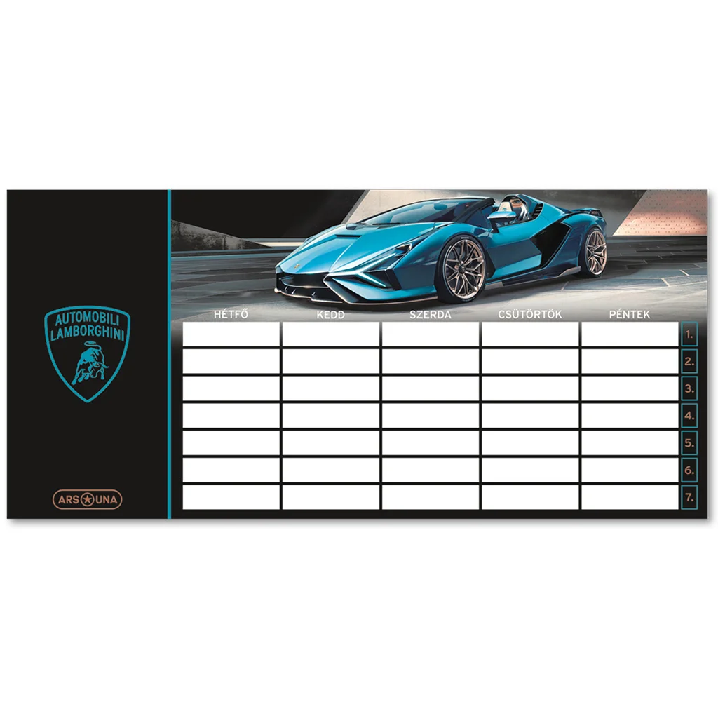 Ars Una: Lamborghini kék kétoldalas órarend