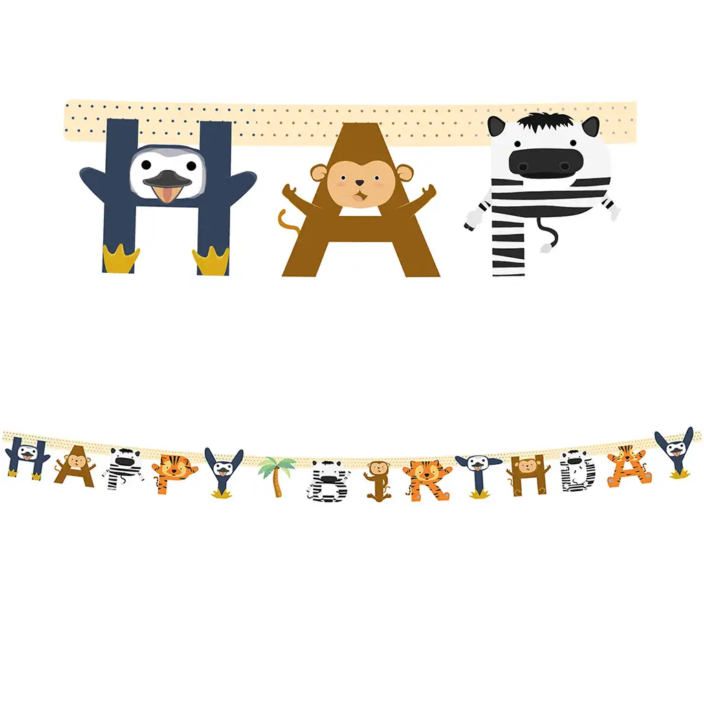 Vidám állatos party banner