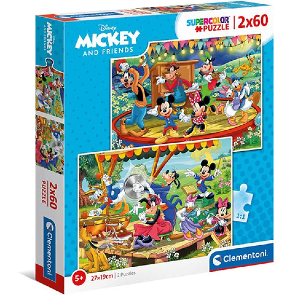 Mickey egér Supercolor 2 az 1-ben puzzle 2x60db-os - Clementoni