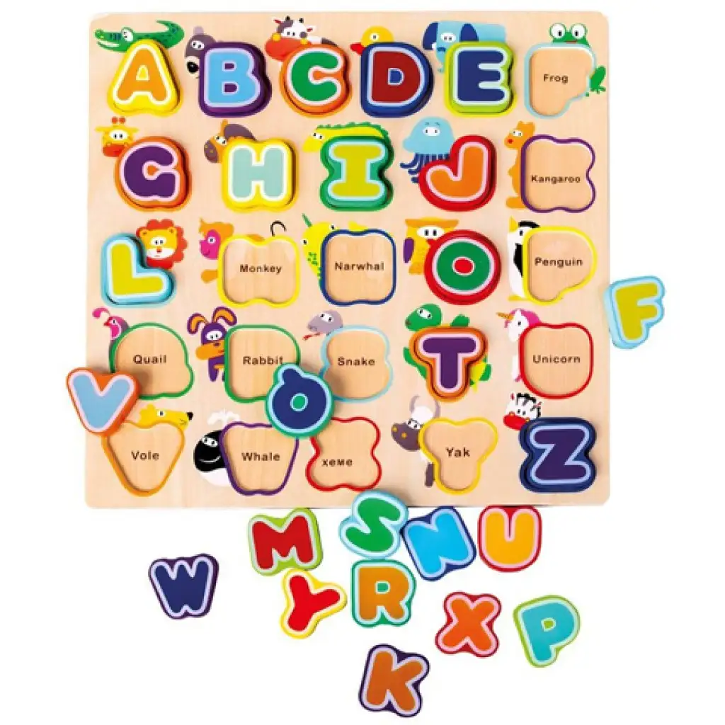 Angol ABC fa formaillesztő játék állatokkal kép 2