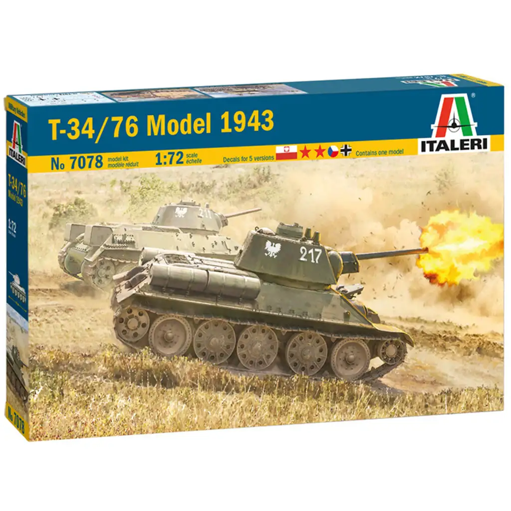 Italeri 1/72 T-34/76 Model 1943 tank makett