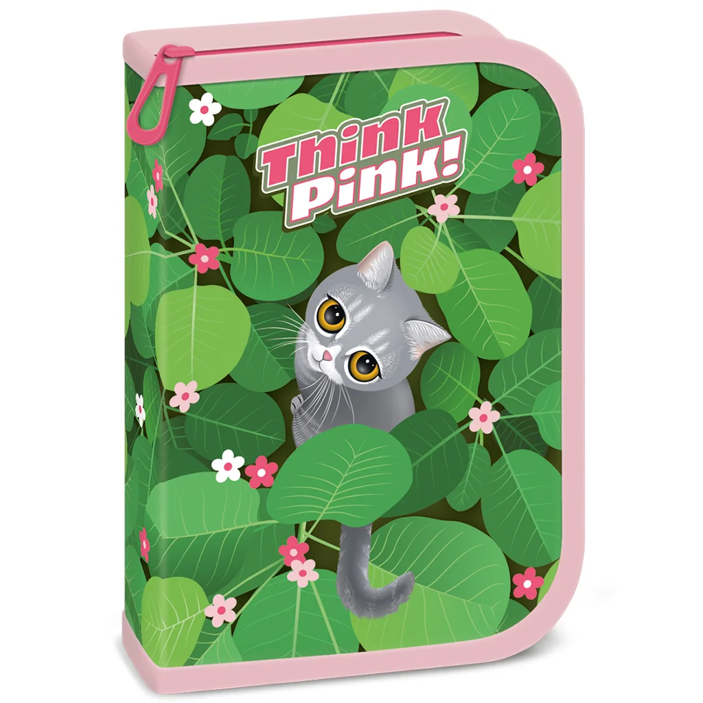 Ars Una: Think Pink cicás töltött kihajtható tolltartó 12,8x19,3x3,6cm