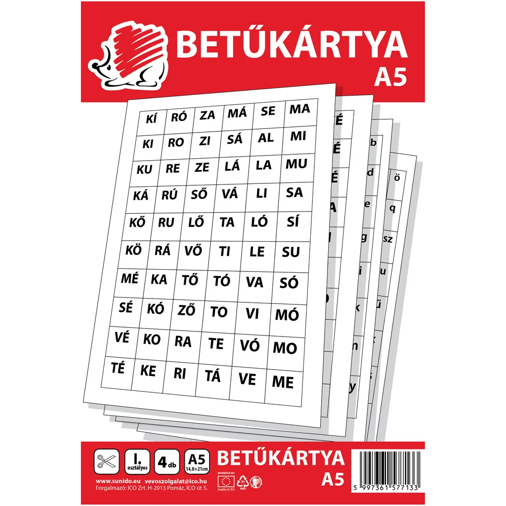 ICO: SÜNI betűkártya A/5-ös 4lap