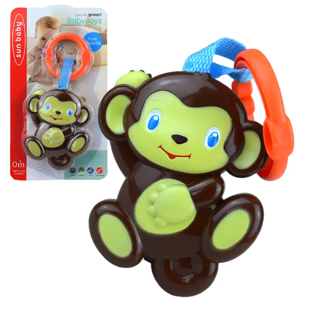 Sun Baby: Vidám majom BPA mentes bébi csörgő