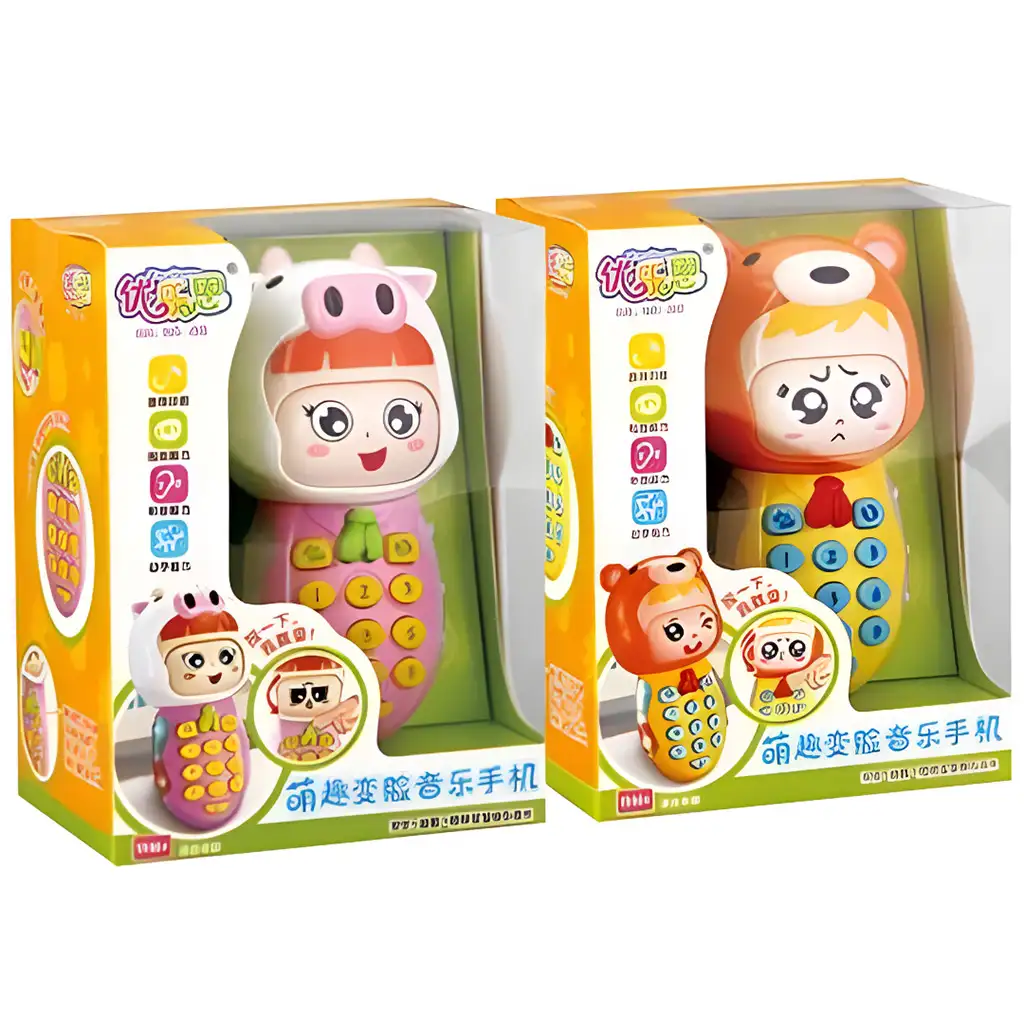 Mókás bébi telefon kétféle változatban hanggal és fénnyel kép 3