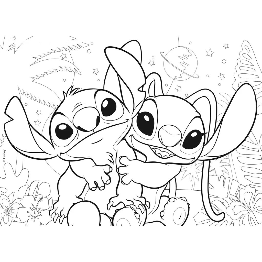 Stitch 2 az 1-ben 24db-os puzzle és színező 35x25cm - Lisciani kép 3