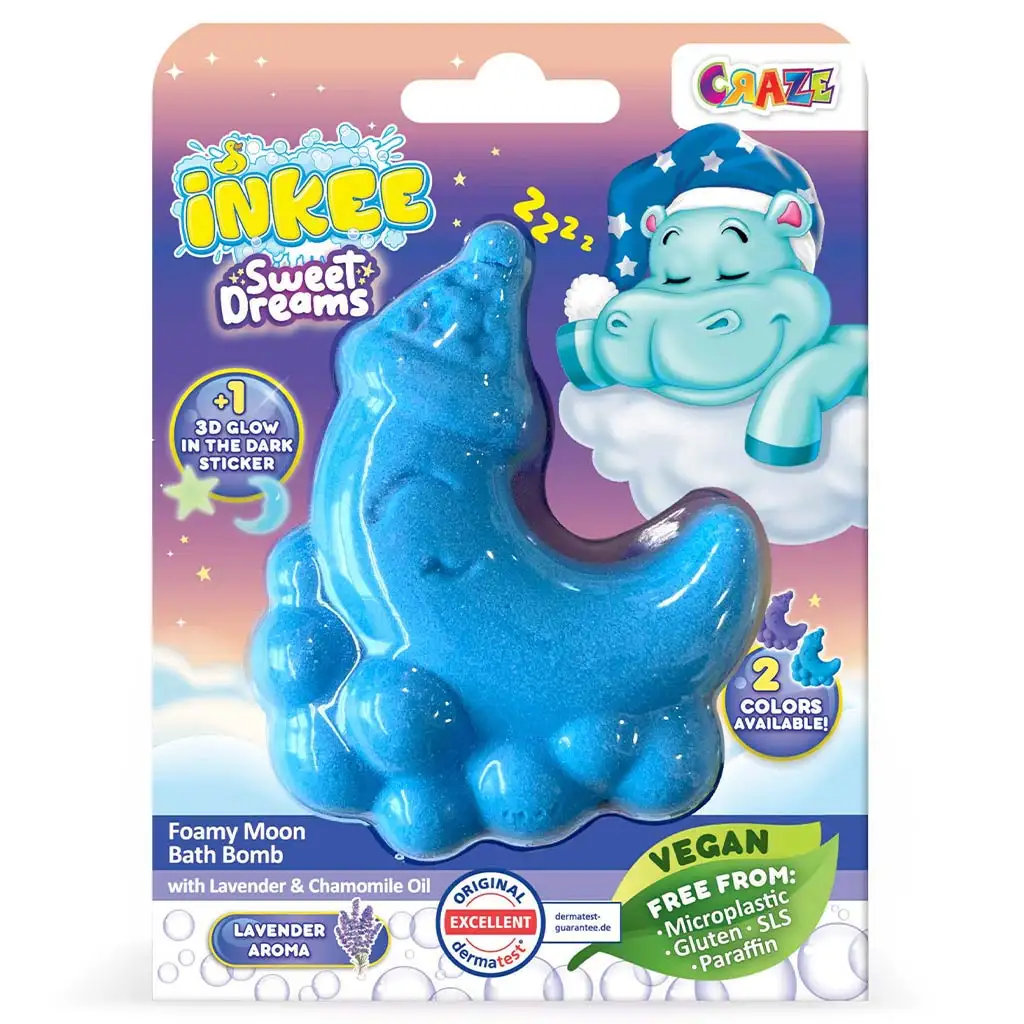 Craze Inkee: Vegán édes álom habos hold alakú fürdőbomba kép 2