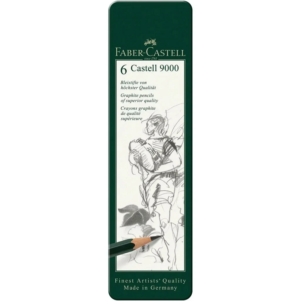 Faber-Castell: Castell 9000 Grafitceruza 6db-os szett fém dobozban