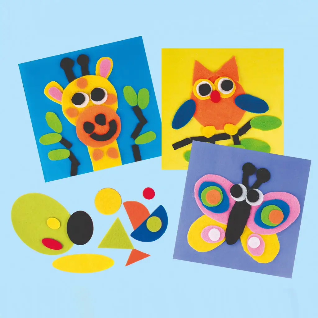 PlayBox: Geometrikus formák filcből öntapadós 500 db-os szett kép 2