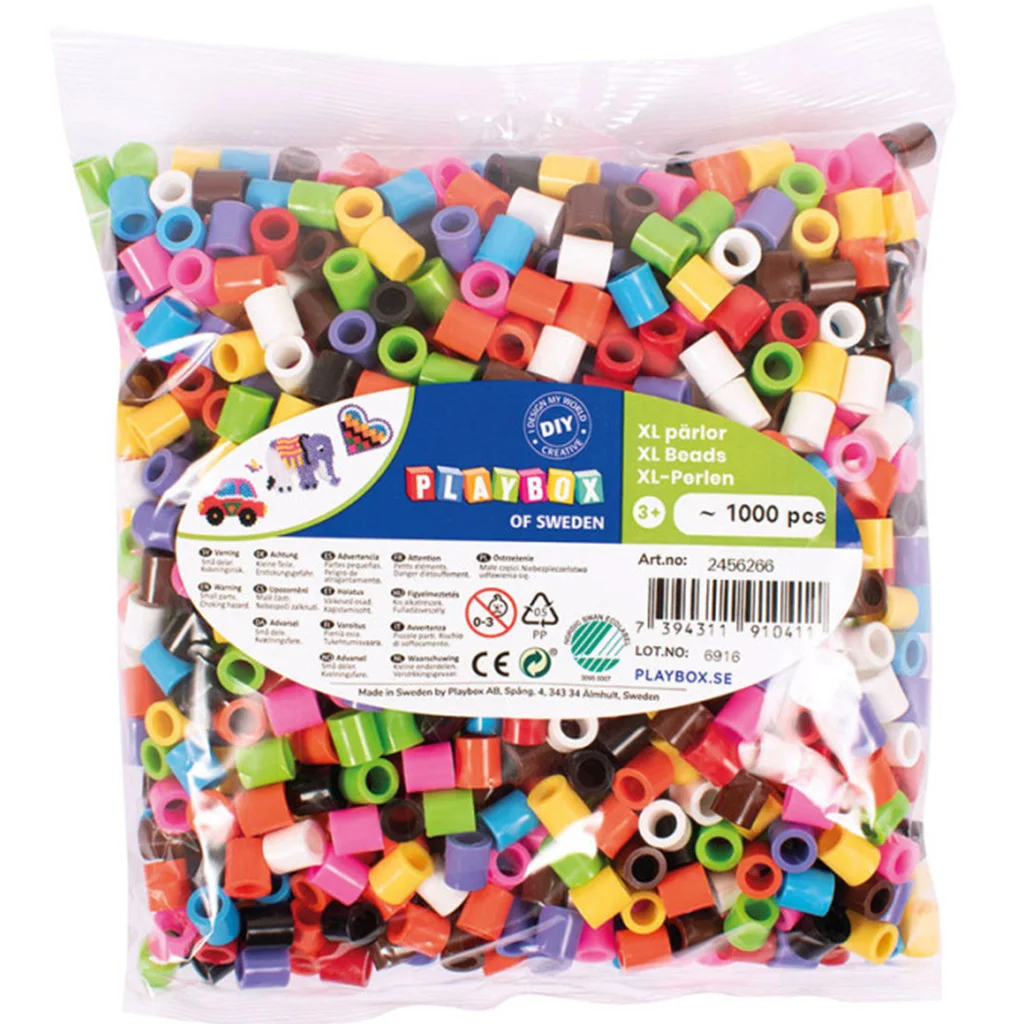 PlayBox: 9mm-es XL MIDI színes vasalható gyöngyök 1000db-os csomag