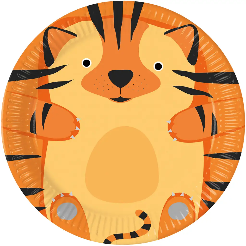 Tigris mintás 8db-os papírtányér szett 23cm-es