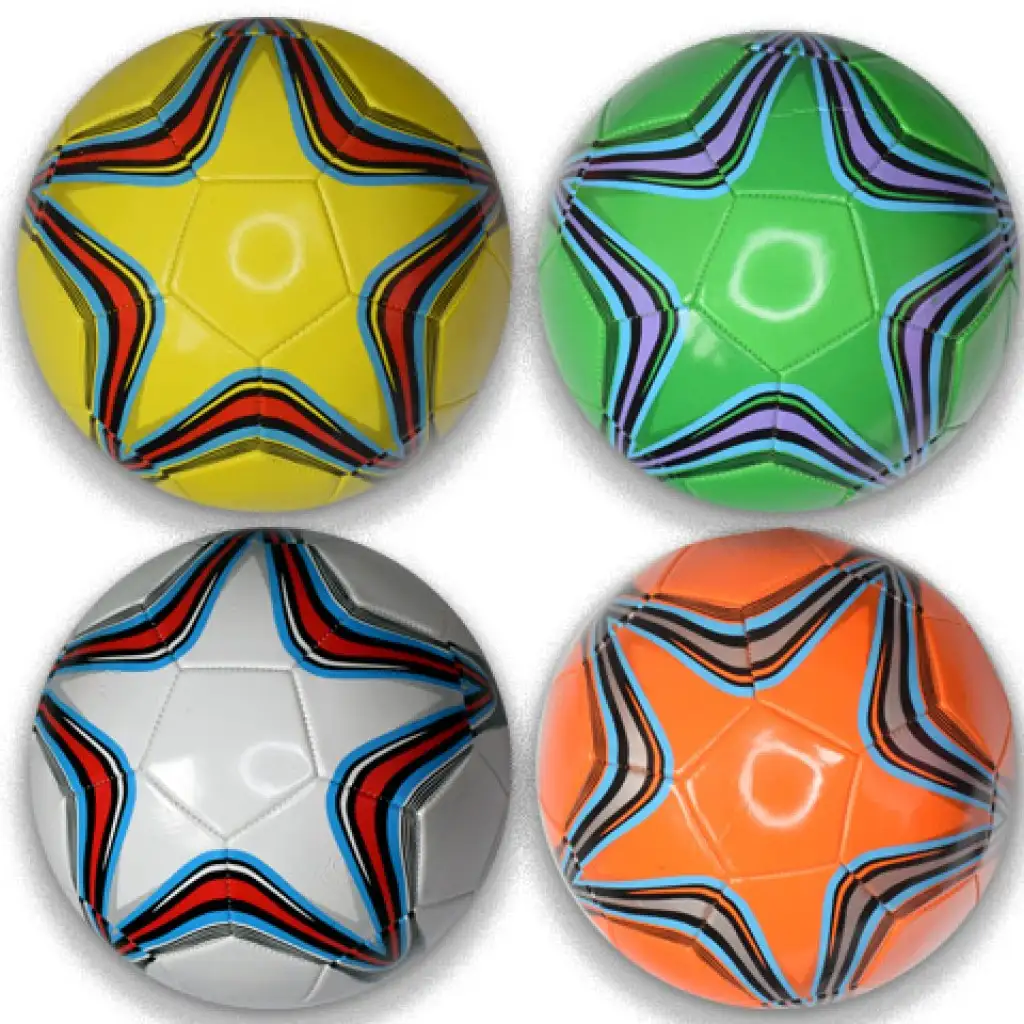 Csillag mintás műbőr focilabda többféle változatban 22cm