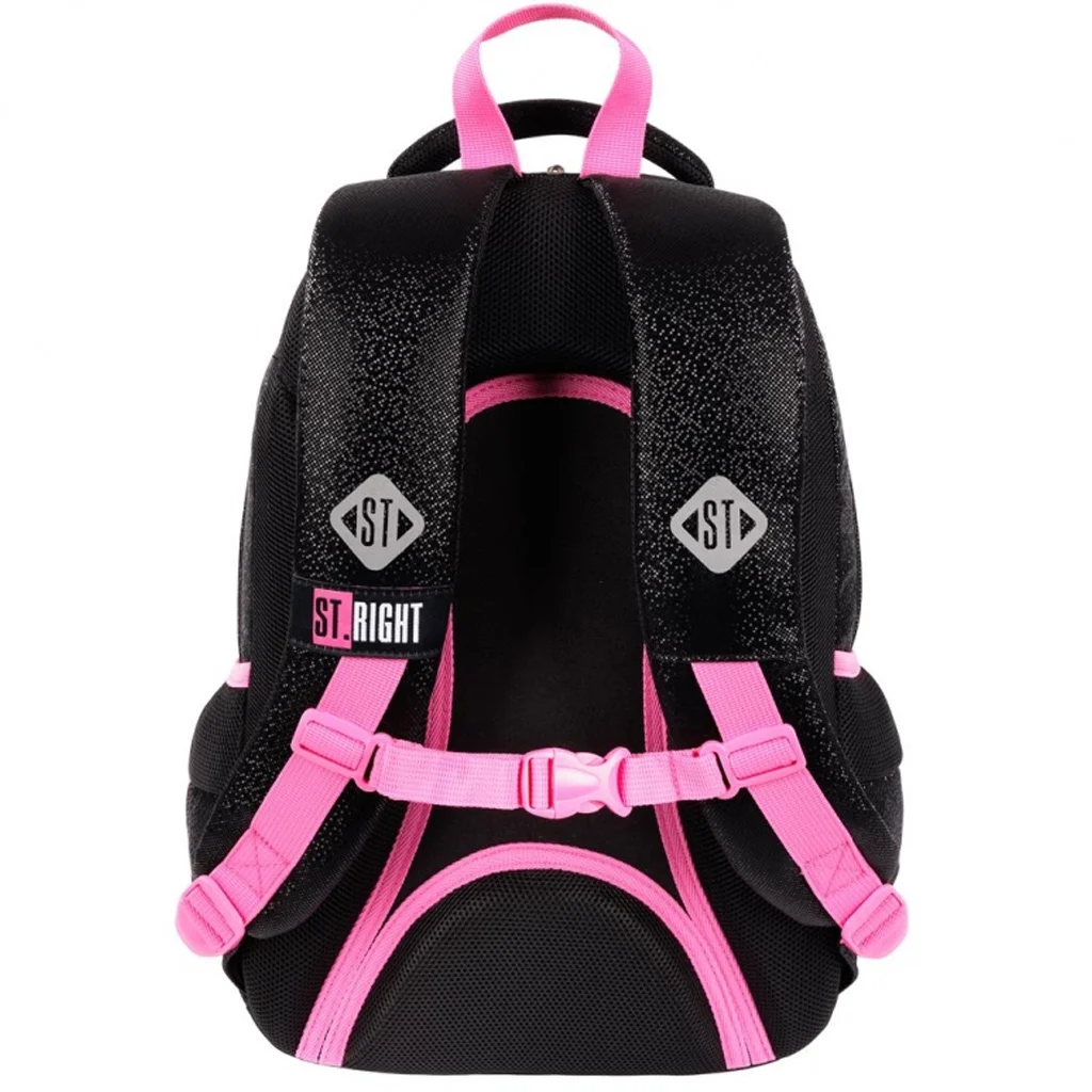 St.Right Black Glitter iskolatáska, hátizsák BP26 39x27x17cm kép 2