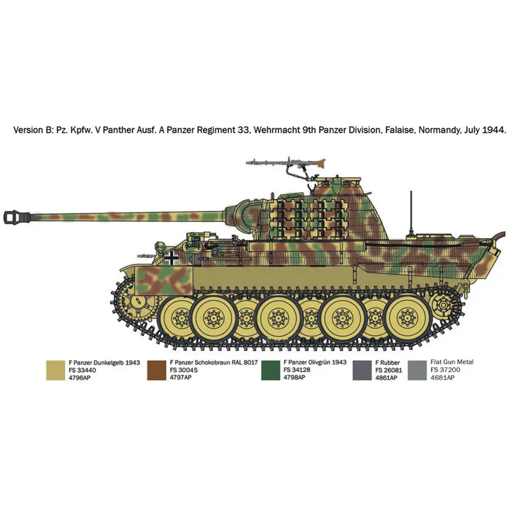 Italeri 1/72 Pz. Kpfw. V Panther Ausf. A Párduc tank makett kép 4