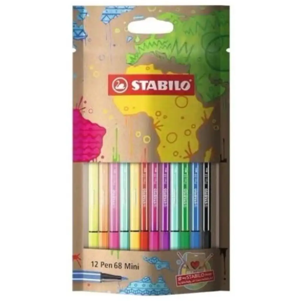 Stabilo: Pen 68 mini 12db-os színes rostirón szett