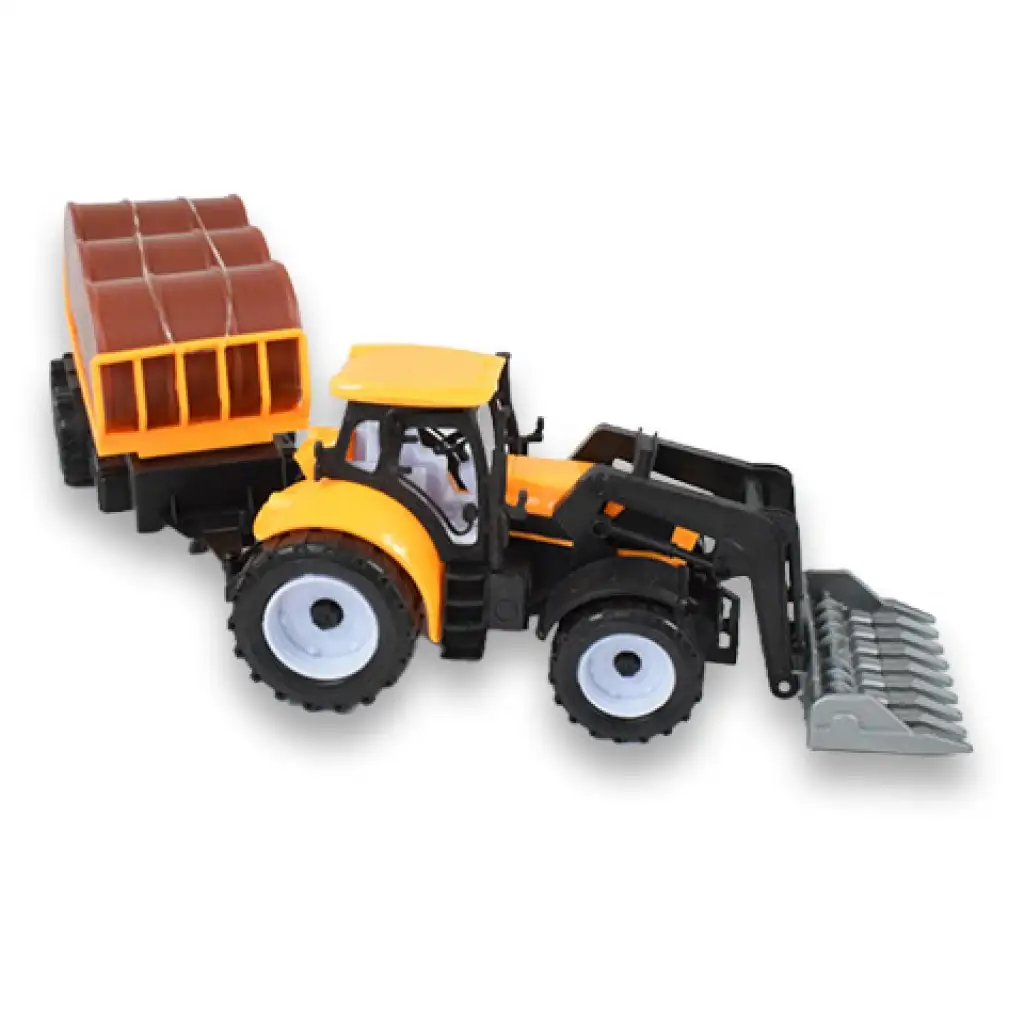 Engineering Truck: Kotró traktor utánfutóval és hordókkal többféle változatban 43cm kép 4