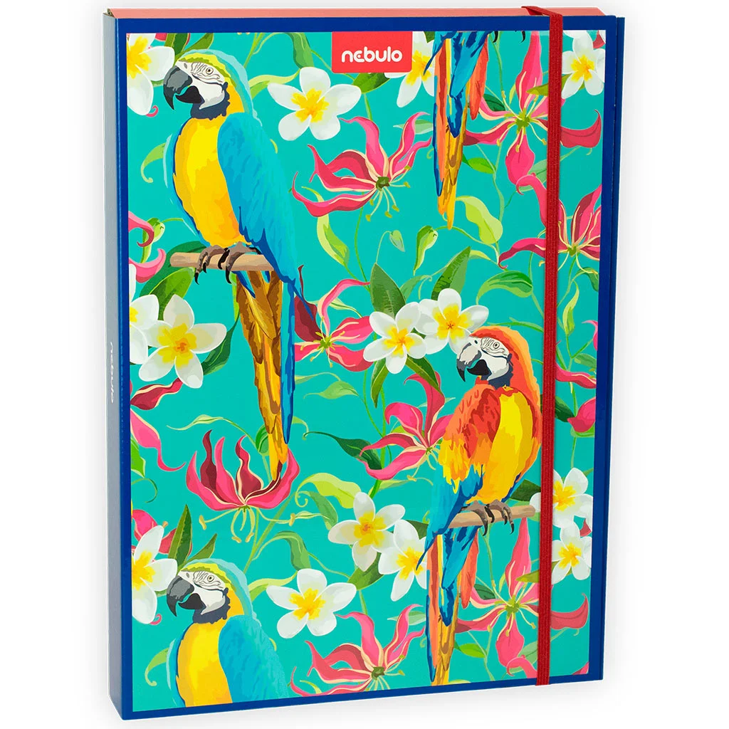 Nebulo: Füzetbox A/4-es méretben Papagáj mintával