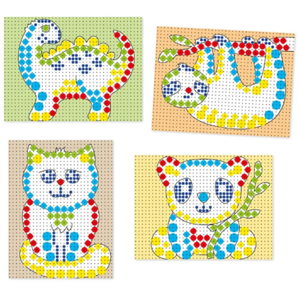 Quercetti: Színes pötyi készlet állatos 150db-os kép 2