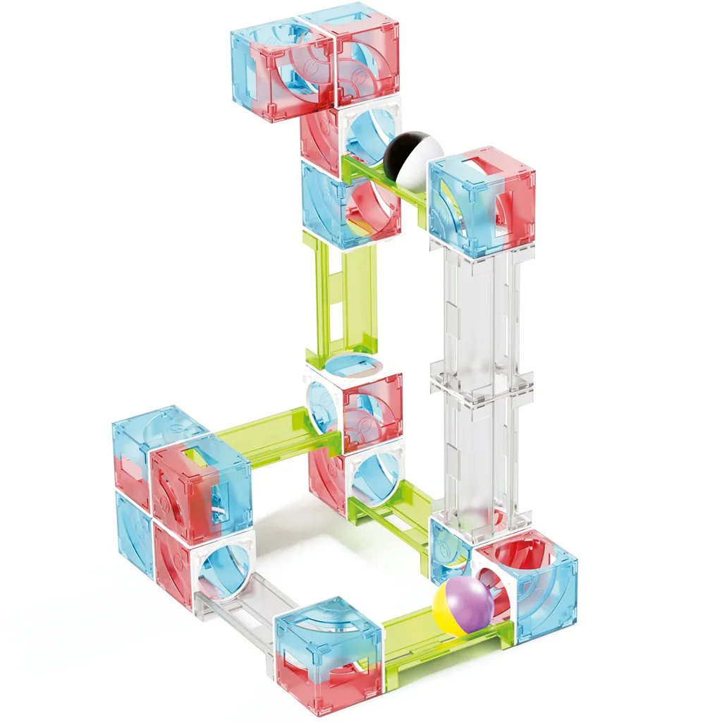 Quercetti: Cuboga 70 db-os golyópálya építőszett kép 2