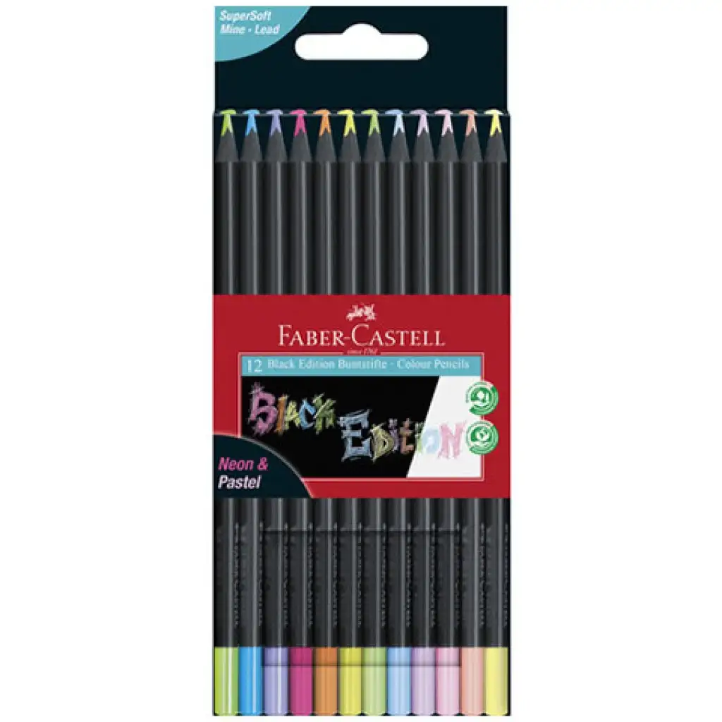 Faber-Castell: Black Edition Pastel színes ceruza szett 12db-os