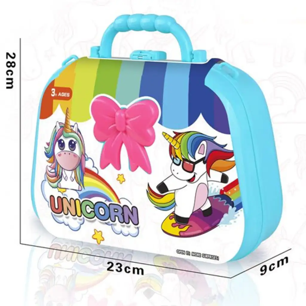 Unikornisos pink fésülködő asztalka kiegészítőkkel 23x28x9cm